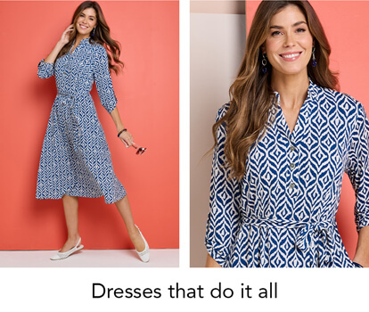 Aztec Print Belted Jersey Shirt Dress - LS669